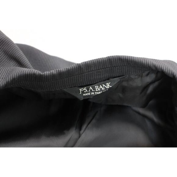 Jos. A. Bank Blazer Jacket Mens 40R Black Striped Wool 2 Button Single Breasted - Picture 5 of 8